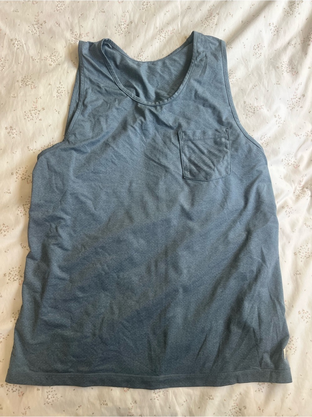 Vuori Slate Blue Tank Top with Chest Pocket